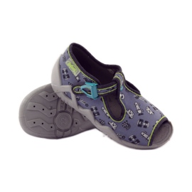 Befado papuci 217p092 urmăritori verde gri negru alb 3