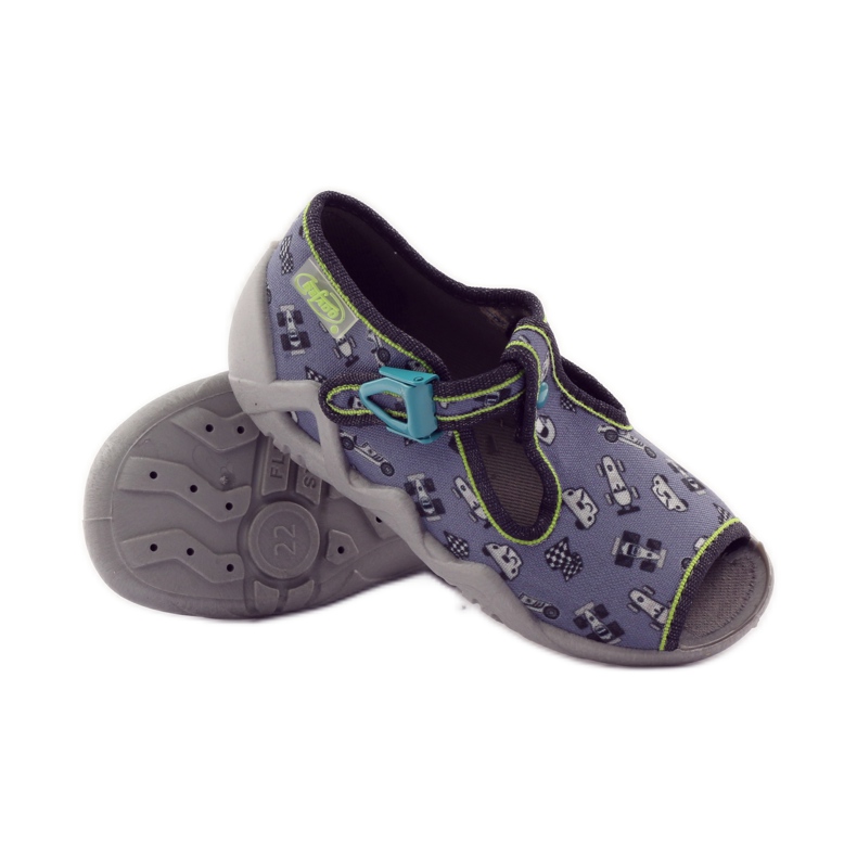 Befado papuci 217p092 urmăritori verde gri negru alb 3