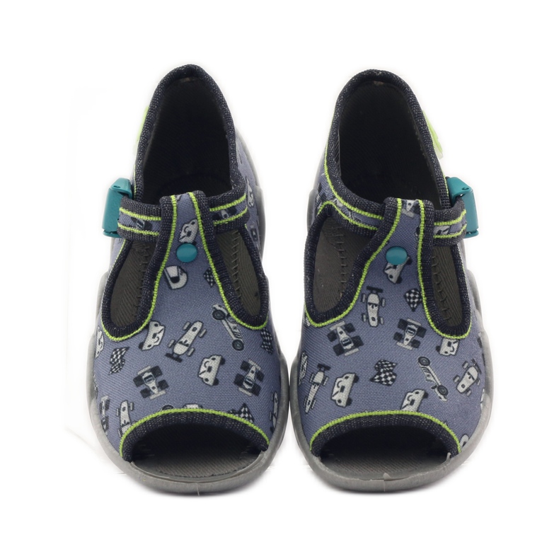 Befado papuci 217p092 urmăritori verde gri negru alb 4
