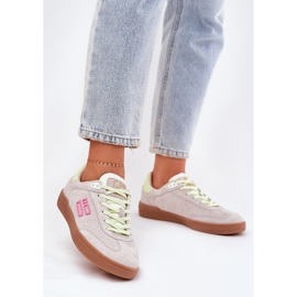 Încălțăminte sport din piele de căprioară pentru femei D.Franklin DFSH387005 White Trooded White alb 2