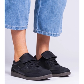 Adidași negri cu dantelă joasă negru 1