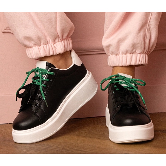 Adidași cu sporturi negre de pe platformă negru 1