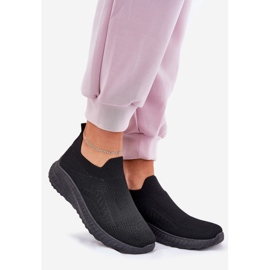 Material alunecat pantofi sport negri pentru femei negru 1 Material alunecat pantofi sport negri pentru femei negru 1