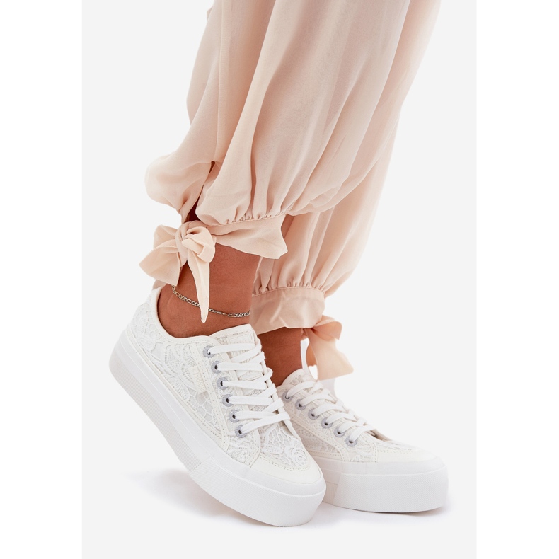 Big Star RR274747 Adidași din dantelă pentru femei alb 1