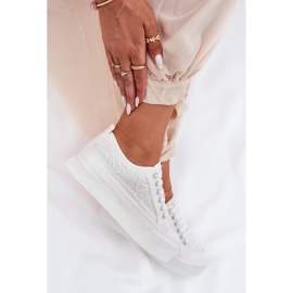 Big Star RR274747 Adidași din dantelă pentru femei alb 2