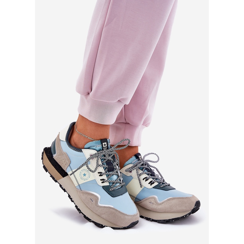 Adidaje din piele de căprioară pentru femei Big Star RR274245 Hi-Polish System Grey-Blue albastru 1 Adidaje din piele de căprioară pentru femei Big Star RR274245 Hi-Polish System Grey-Blue albastru 1