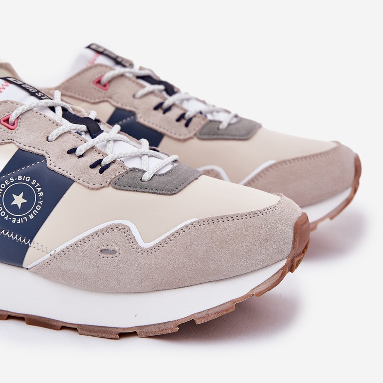 Adidași din piele de căprioară pentru bărbați pe Big Star RR174471 Platforma de sistem Hi-Polish System gri 2