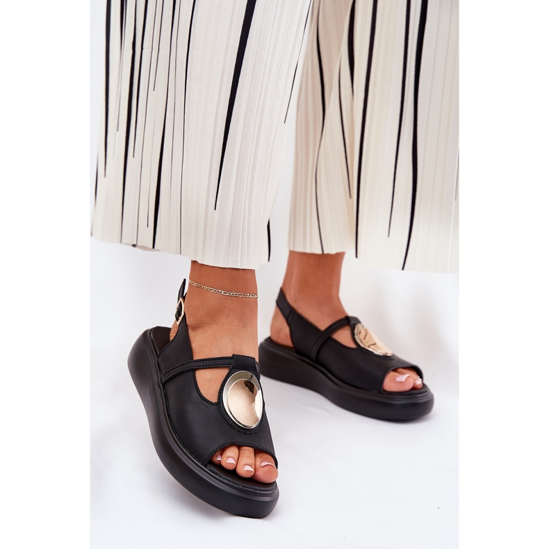 Sandale pentru femei elegante din piele S.Barski GR51-603 Negru 2