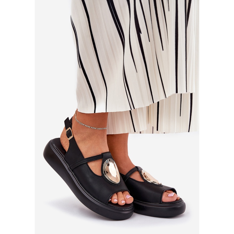 Sandale pentru femei elegante din piele S.Barski GR51-603 Negru 1