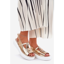 Sandale pentru femei elegante din piele S.Barski GR51-603 Zlotys de aur 1