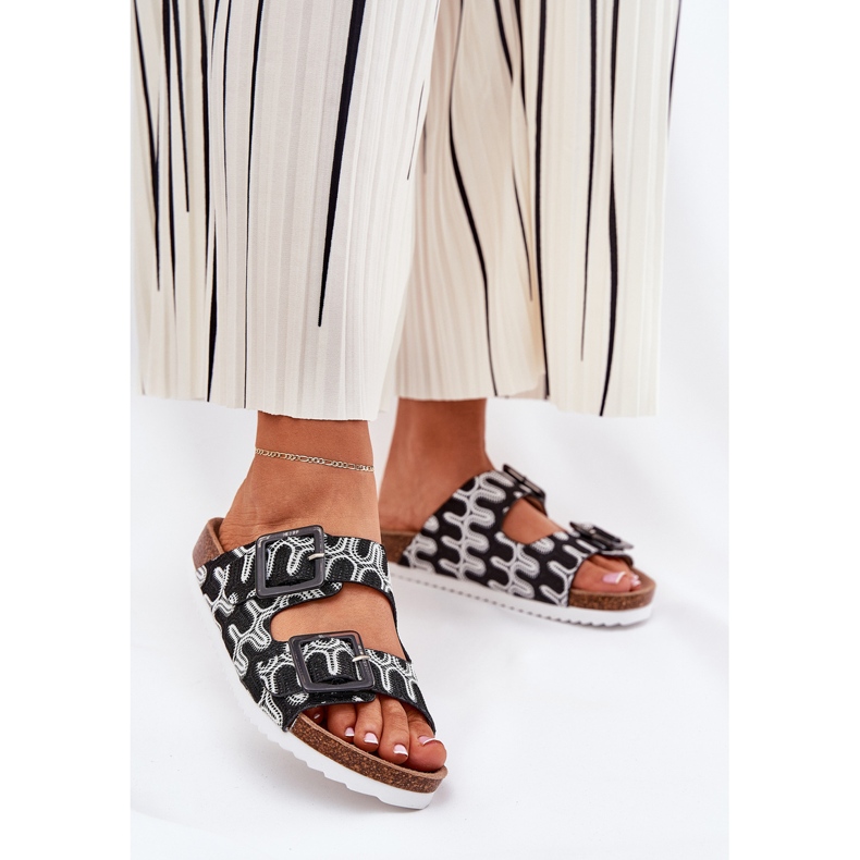 S.Barski Flip-flops pentru femei cu catarame și sclipici S. Barski RB51-006 Negru 2