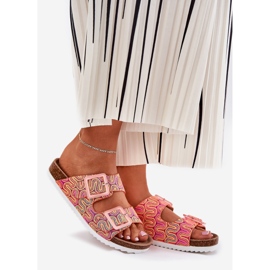 S.Barski Flip-flops pentru femei cu catarame și sclipici S. Barski RB51-006 Orange portocale 1