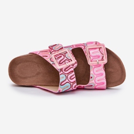 S.Barski Flip-flops pentru femei cu catarame și sclipici S. Barski RB51-006 Pink roz 2