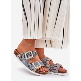 S.Barski Flip-flops pentru femei cu catarame și sclipici S. Barski RB51-006 Beige bej 1