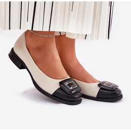 S.Barski Balerine din piele cu decorare D&amp;A MK51-059 bej 2