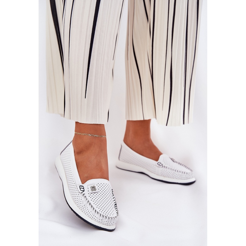 S.Barski Loață de piele pentru femei S. Barski LR51-673 Alb 2