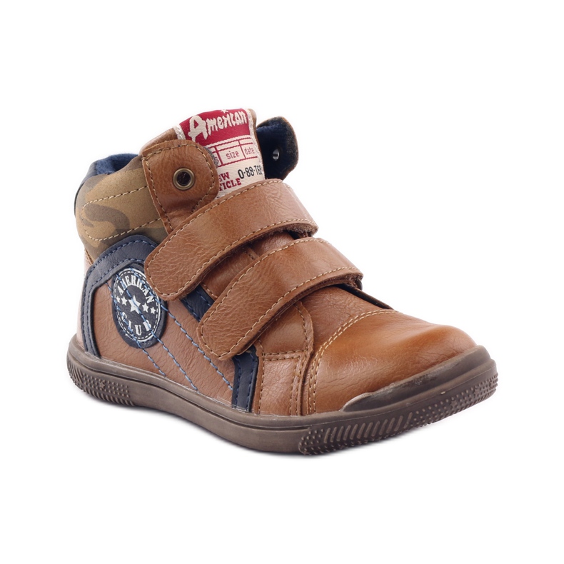 American Club Sport cu o inserție din piele americană 16213 albastru marin maro 1