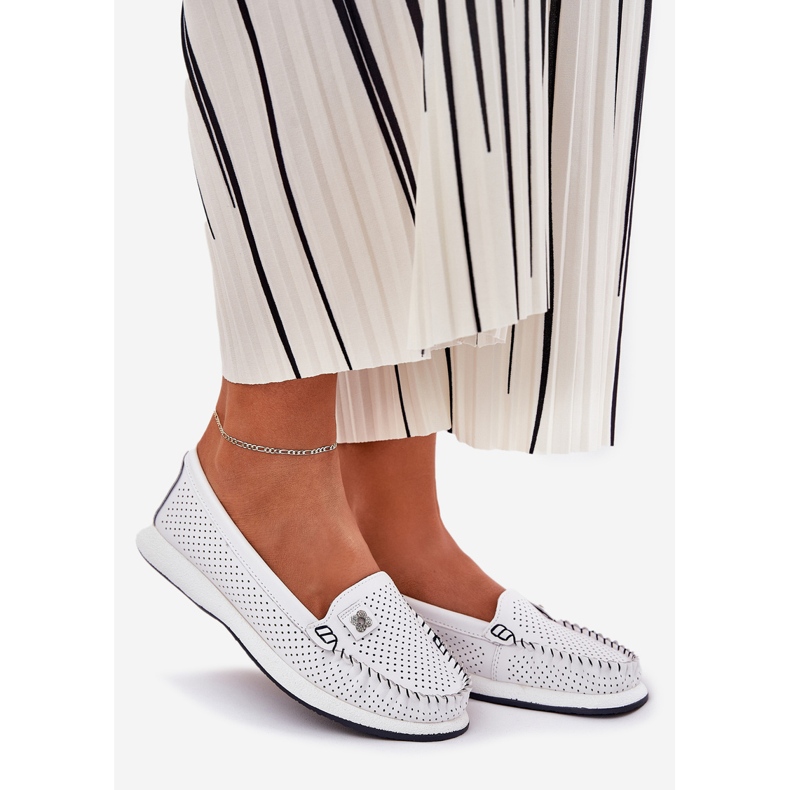 S.Barski Loață de piele pentru femei S. Barski LR51-673 Alb 1