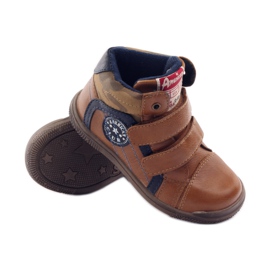 American Club Sport cu o inserție din piele americană 16213 albastru marin maro 3