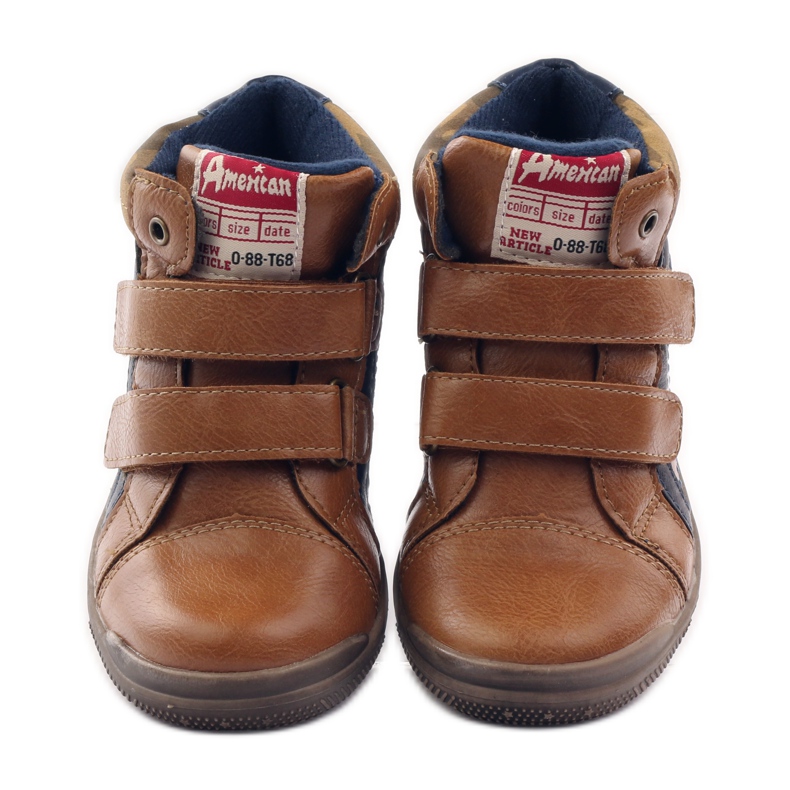 American Club Sport cu o inserție din piele americană 16213 albastru marin maro 4