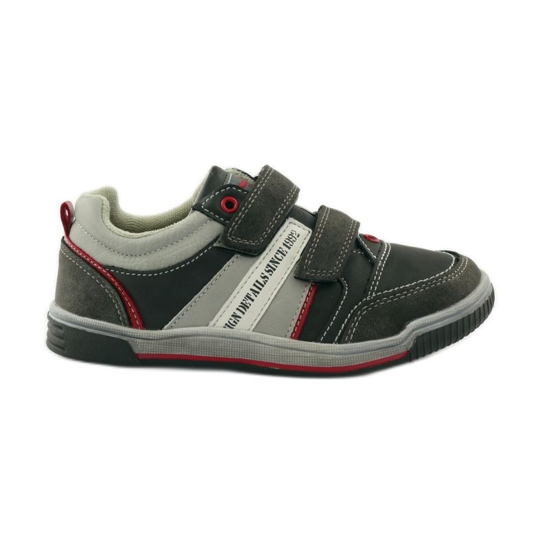 American Club Pantofi sport pentru copii ADI cu Velcro American 152625 gri roșu 1