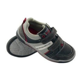 American Club Pantofi sport pentru copii ADI cu Velcro American 152625 gri roșu 3