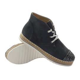 Espadrile din piele de damă, gri/argintiu, Neścior 3 Espadrile din piele de damă, gri/argintiu, Neścior 3