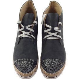 Espadrile din piele de damă, gri/argintiu, Neścior 4 Espadrile din piele de damă, gri/argintiu, Neścior 4