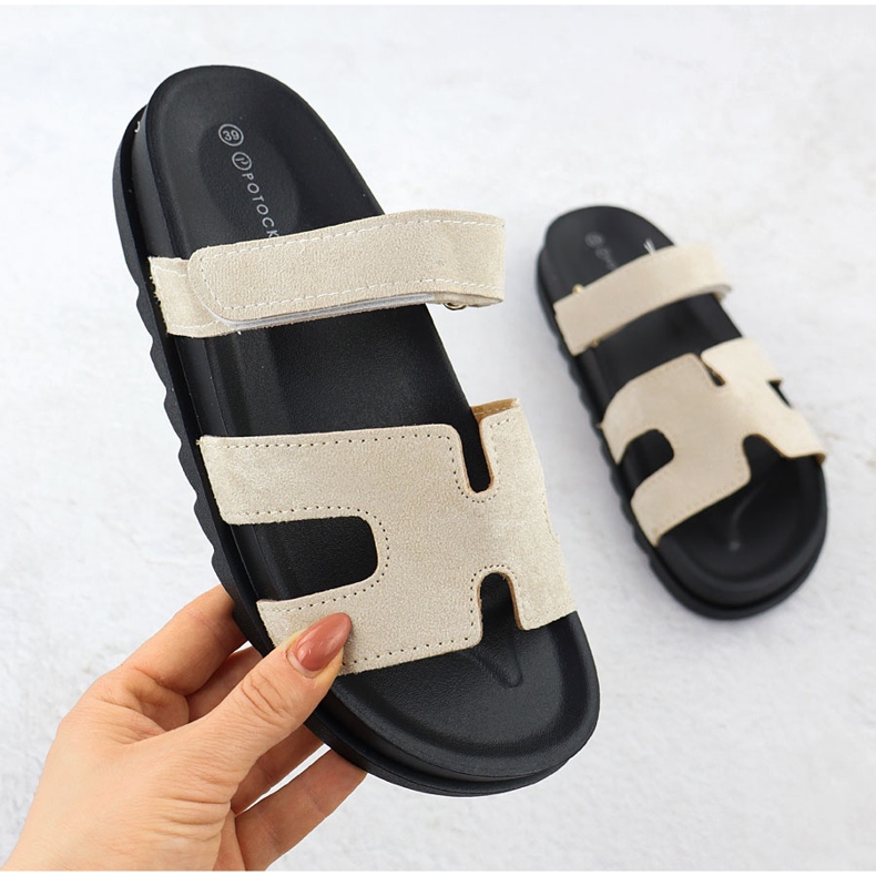 Papuci pentru femei bej potocki gn17303 1