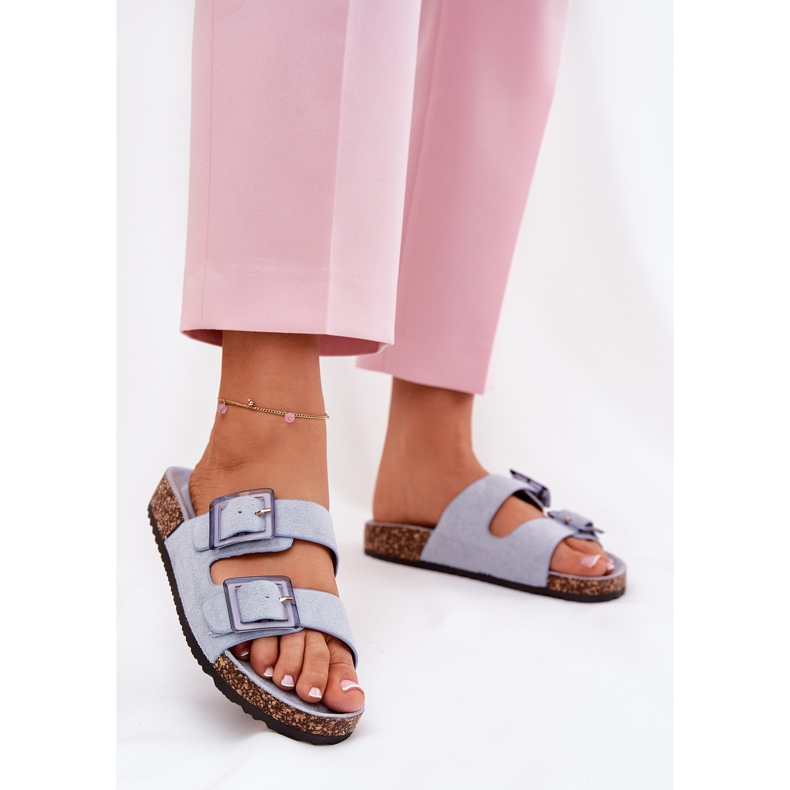 Flip -flops pentru femei cu cleme pe albastru de plută 2