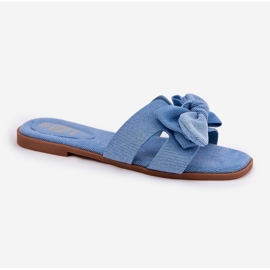 Flip -flops pentru femei cu un arc albastru 4