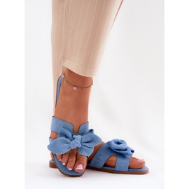 Flip -flops pentru femei cu un arc albastru 5