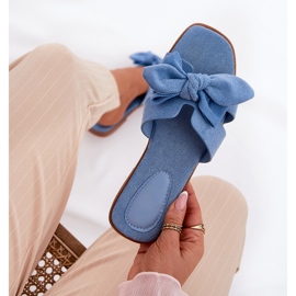 Flip -flops pentru femei cu un arc albastru 9