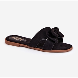 Flip -flops pentru femei cu un arc negru 4