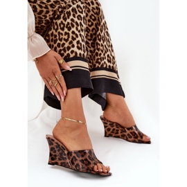 Picted Flip Flip Flops Brown Leopard Leopard Print maro 6