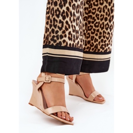 Sandale pentru femei pictate pentru panouri nude bej 2