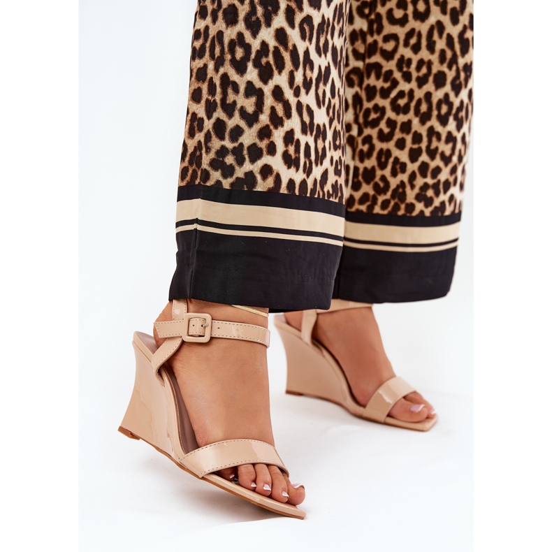 Sandale pentru femei pictate pentru panouri nude bej 2