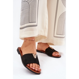 Flip -flop -uri pentru femei cu flatale cu detalii decorative negre negru 2