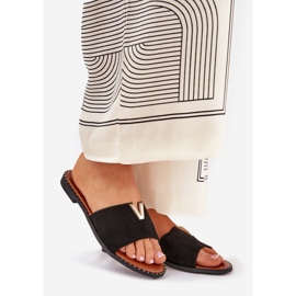 Flip -flop -uri pentru femei cu flatale cu detalii decorative negre negru 1
