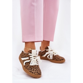 Adidași scăzute pentru femei cu leopard din dantelă maroniu 2 Adidași scăzute pentru femei cu leopard din dantelă maroniu 2