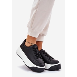 Adidași pe o platformă masivă netedă netedă negru 1