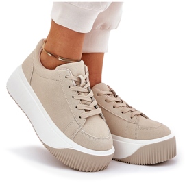 Adidași pe o platformă masivă netedă bej 10