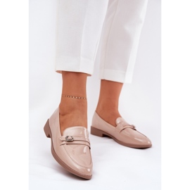 Picted Women Loafers cu o cataramă decorativă bej 2 Picted Women Loafers cu o cataramă decorativă bej 2
