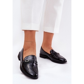 Picted Women Loafers cu o cataramă decorativă a catarama neagră negru 2 Picted Women Loafers cu o cataramă decorativă a catarama neagră negru 2