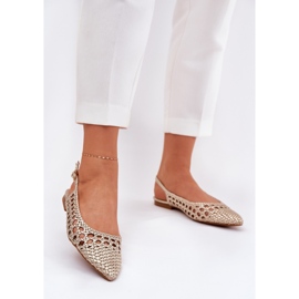 Sandale cu împletitură și degetele de la picioare arătate de aur 2 Sandale cu împletitură și degetele de la picioare arătate de aur 2