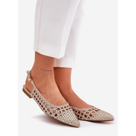 Sandale cu împletitură și degetele de la picioare arătate de aur 1 Sandale cu împletitură și degetele de la picioare arătate de aur 1