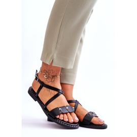 Sandale pentru femei cu știfturi S.Barski KV-YXD072-1 Negru 5