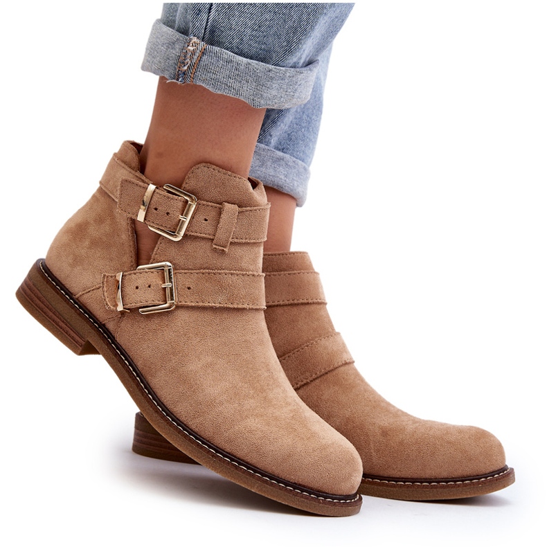 Tocuri plate pentru femei cu dungi bej 6