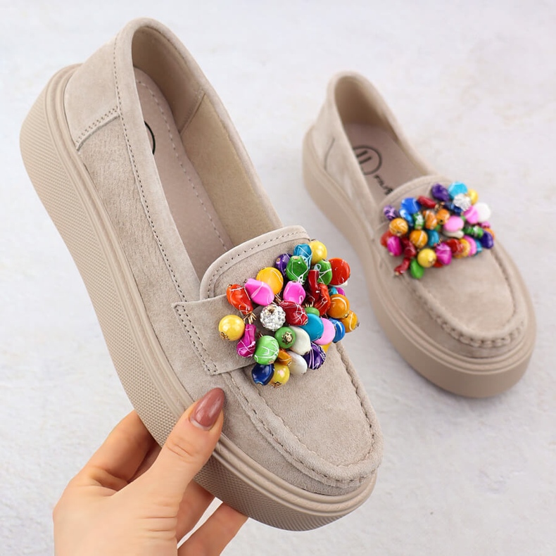 Plăceri din piele pe platformă cu bej bege Filippo DP6765 1 Plăceri din piele pe platformă cu bej bege Filippo DP6765 1