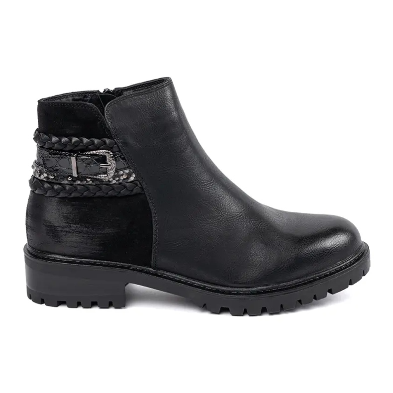 Erynn Muncitori slabi cu centură decorativă negru 1